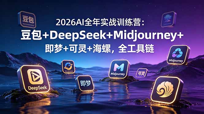 2026AI全年实战训练营：豆包+DeepSeek+Midjourney+即梦+可灵+海螺，全工具链-悟思笔记，一个低调的学习营。
