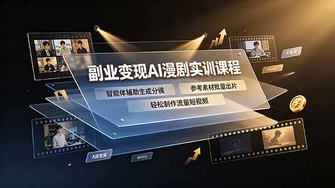 副业变现AI漫剧实训课程，智能体辅助生成分镜，参考素材批量出片，轻松制作流量短视频-悟思笔记，一个低调的学习营。
