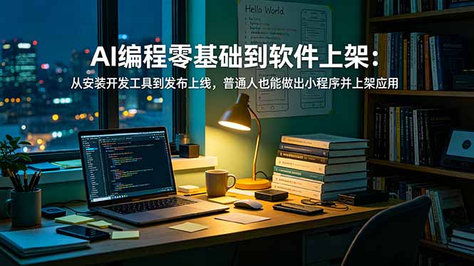 AI编程零基础到软件上架：从安装开发工具到发布上线，普通人也能做出小程序并上架应用商店-悟思笔记，一个低调的学习营。