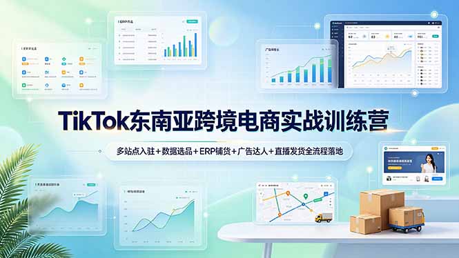 TikTok东南亚跨境电商实战训练营：多站点入驻+数据选品+ERP铺货+广告达人+直播发货全流程落地-悟思笔记，一个低调的学习营。
