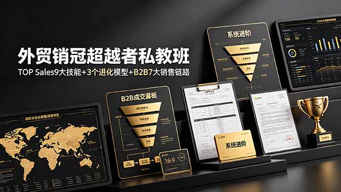 外贸销冠超越者私教班：TOP Sales9大技能+3个进化模型+B2B7大销售链路，系统进阶-悟思笔记，一个低调的学习营。