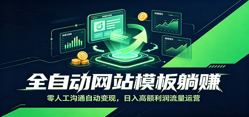 全自动网站模板躺赚：零人工沟通自动变现，日入高额利润流量运营-悟思笔记，一个低调的学习营。