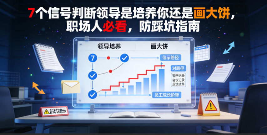 付费文章：7个信号判断领导是培养你还是画大饼，职场人必看，防踩坑指南-悟思笔记，一个低调的学习营。