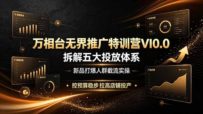 万相台无界推广特训营VI0.0，拆解五大投放体系，新品打爆人群截流实操，控预算稳步拉高店铺投产-悟思笔记，一个低调的学习营。