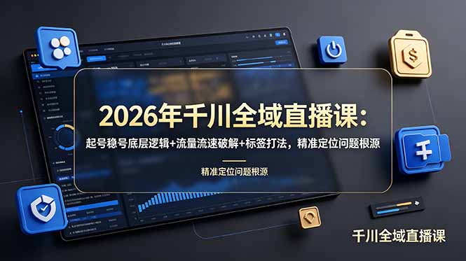 2026年千川全域直播课：起号稳号底层逻辑+流量流速破解+标签打法，精准定位问题根源-悟思笔记，一个低调的学习营。