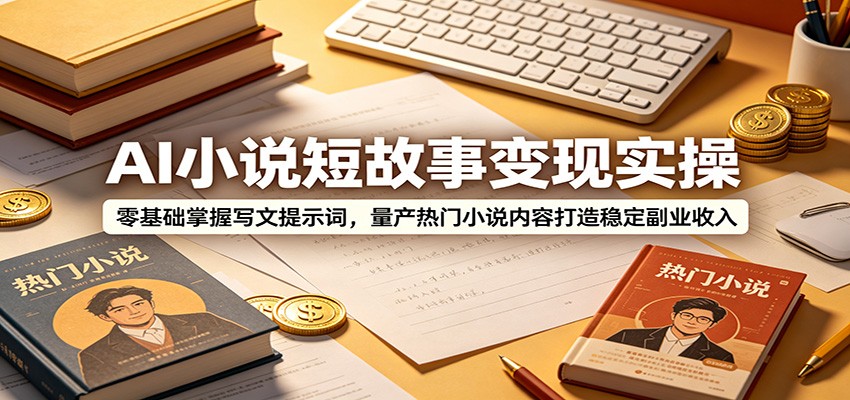 AI小说短故事变现实操：零基础掌握写文提示词，量产热门小说内容打造稳定副业收入-悟思笔记，一个低调的学习营。