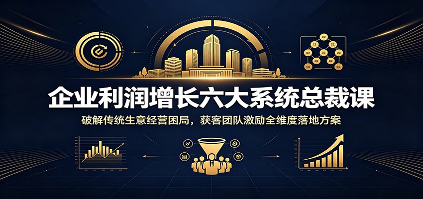 企业利润增长六大系统总裁课：破解传统生意经营困局，获客团队激励全维度落地方案-悟思笔记，一个低调的学习营。