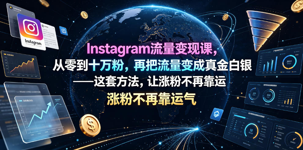 Instagram流量变现课，从零到十万粉，再把流量变成真金白银——这套方法，让涨粉不再靠运气【原创双语字幕】-悟思笔记，一个低调的学习营。