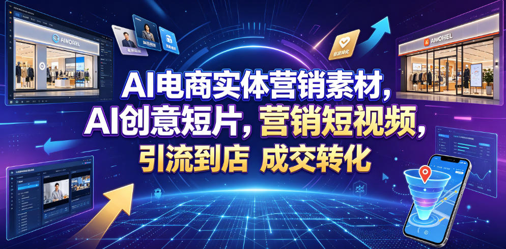 AI电商实体营销素材，AI创意短片，高效打造营销短视频，轻松引流到店，稳定提升门店客流与成交转化-悟思笔记，一个低调的学习营。