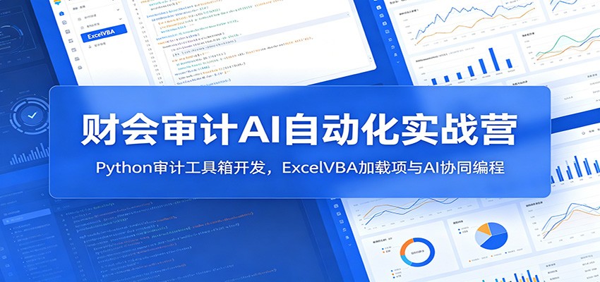 财会审计AI自动化实战营：Python审计工具箱开发，ExcelVBA加载项与AI协同编程-悟思笔记，一个低调的学习营。