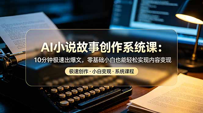 AI小说故事创作系统课：10分钟极速出爆文，零基础小白也能轻松实现内容变现-悟思笔记，一个低调的学习营。