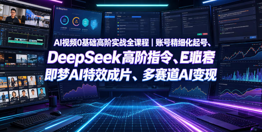 AI视频0基础高阶实战全课程｜账号精细化起号、DeepSeek高阶指令、即梦AI特效成片、多赛道AI短视频量产变现-悟思笔记，一个低调的学习营。