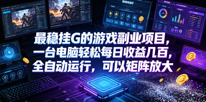 最稳挂G的游戏副业项目，一台电脑轻松每日收益几百，全自动运行，可以矩阵放大【揭秘】-悟思笔记，一个低调的学习营。
