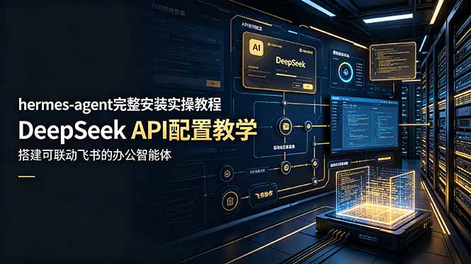 hermes-agent完整安装实操教程，DeepSeek API配置教学，搭建可联动飞书的办公智能体-悟思笔记，一个低调的学习营。