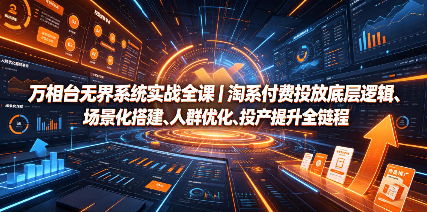 万相台无界系统实战全课｜淘系付费投放底层逻辑、场景化搭建、人群优化、投产提升全链路运营教程-悟思笔记，一个低调的学习营。
