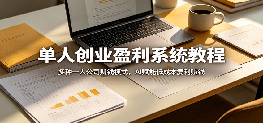 单人创业盈利系统教程：多种一人公司赚钱模式，AI赋能低成本复利赚钱-悟思笔记，一个低调的学习营。