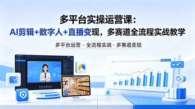 某团队多平台实操运营课-更新26年4月29：AI剪辑+数字人+直播变现，多赛道全流程实战教学-悟思笔记，一个低调的学习营。