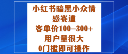 小红书暗黑小众情感赛道，客单价100-300+用户量很大，0门槛即可操作-悟思笔记，一个低调的学习营。