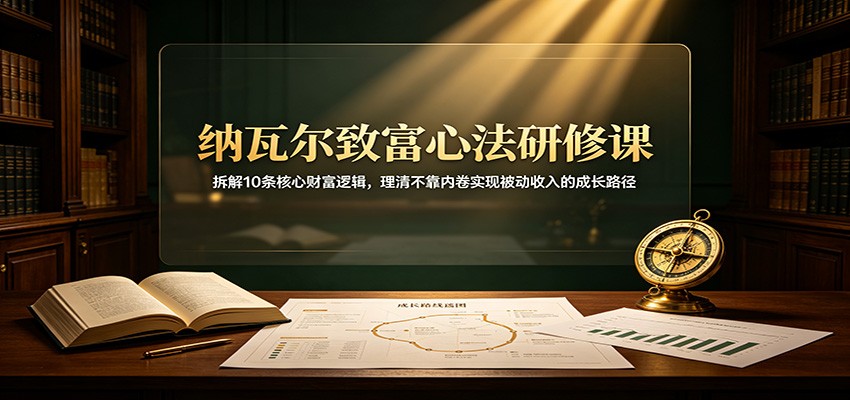 纳瓦尔致富心法研修课：拆解10条核心财富逻辑，理清不靠内卷实现被动收入的成长路径-悟思笔记，一个低调的学习营。