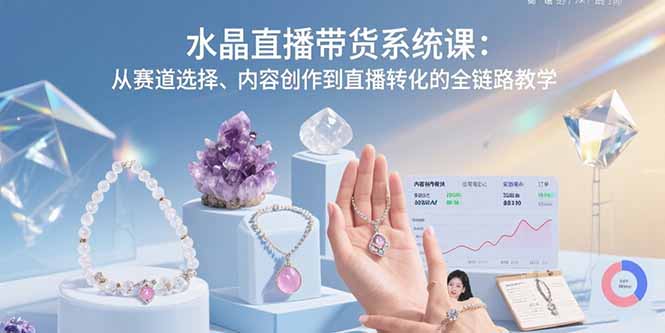 水晶直播带货系统课：从赛道选择、内容创作到直播转化的全链路教学-悟思笔记，一个低调的学习营。