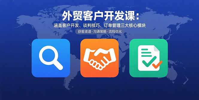 外贸客户开发课：涵盖客户开发、谈判技巧、订单管理三大核心模块-悟思笔记，一个低调的学习营。