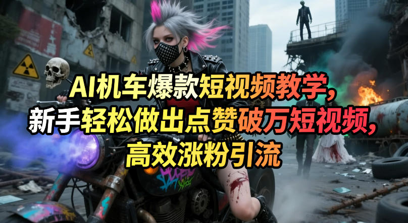 AI机车爆款短视频教学，新手轻松做出点赞破万短视频，高效涨粉引流-悟思笔记，一个低调的学习营。