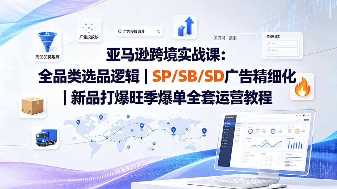 亚马逊跨境实战课-更新：全品类选品逻辑｜SP/SB/SD广告精细化｜新品打爆旺季爆单全套运营教程-悟思笔记，一个低调的学习营。