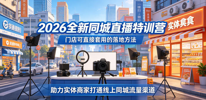 2026全新同城直播特训营，门店可直接套用的落地方法，助力实体商家打通线上同城流量渠道-悟思笔记，一个低调的学习营。