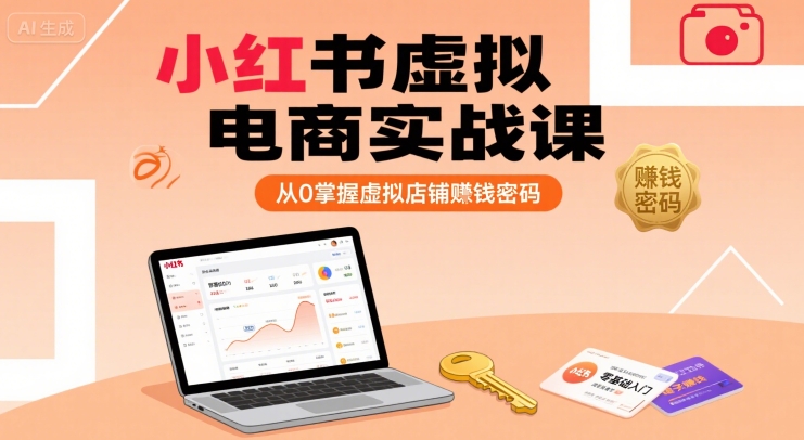小红书虚拟电商实战课，从0掌握虚拟店铺賺钱密码-悟思笔记，一个低调的学习营。