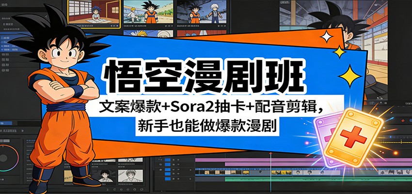 悟空漫剧班：文案爆款+Sora2抽卡+配音剪辑，新手也能做爆款漫剧-悟思笔记，一个低调的学习营。