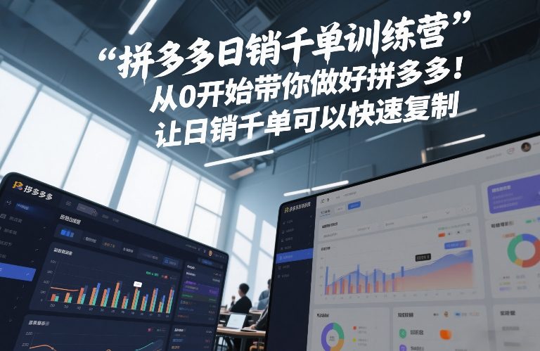 拼多多日销千单训练营，从0开始带你做好拼多多，让日销千单可以快速复制(更新26年4月)-悟思笔记，一个低调的学习营。