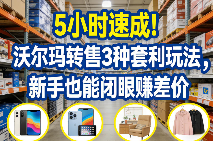 5小时速成！沃尔玛转售3种套利玩法，新手也能闭眼賺差价-悟思笔记，一个低调的学习营。