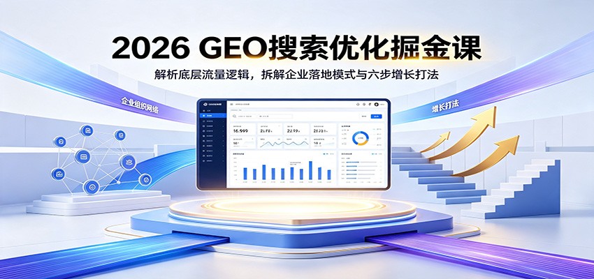 2026 GEO搜索优化掘金课：解析底层流量逻辑，拆解企业落地模式与六步增长打法-悟思笔记，一个低调的学习营。