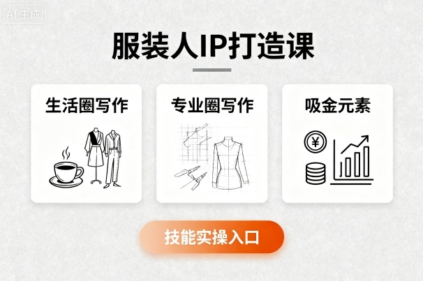 服装人IP打造课，文案创富+生活圈写作+专业圈写作+服装人专属+吸金元素+技能实操-悟思笔记，一个低调的学习营。
