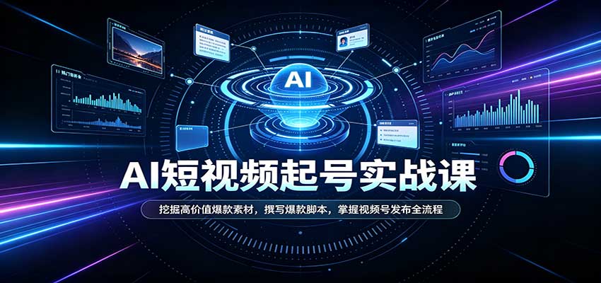 短视频AI起号实战课：挖掘高价值爆款素材，撰写爆款脚本，掌握视频号发布全流程-悟思笔记，一个低调的学习营。