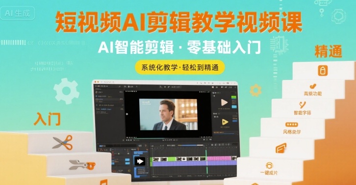 短视频AI剪辑教学视频课，入门到精通-悟思笔记，一个低调的学习营。