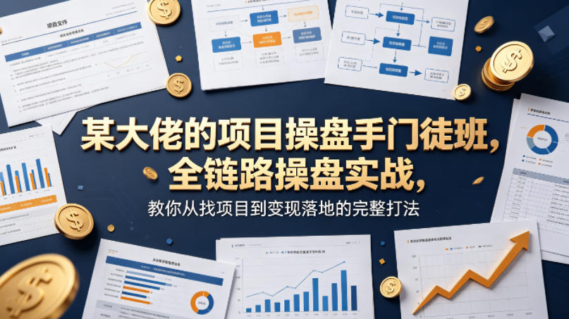 某大佬的项目操盘手门徒班，全链路操盘实战，教你从找项目到变现落地的完整打法-悟思笔记，一个低调的学习营。
