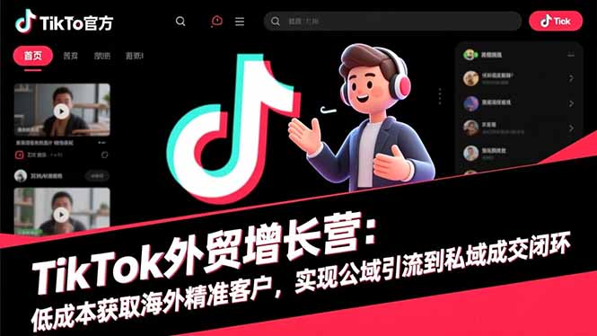 TikTok外贸增长营：低成本获取海外精准客户，实现公域引流到私域成交闭环-悟思笔记，一个低调的学习营。