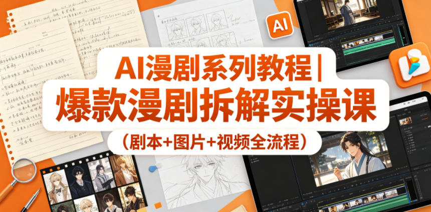 AI漫剧系列教程｜爆款漫剧拆解实操课(剧本+图片+视频全流程)-悟思笔记，一个低调的学习营。