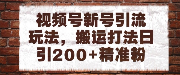 视频号新号引流玩法，搬运打法日引200+精准粉，可矩阵放大【揭秘】-悟思笔记，一个低调的学习营。