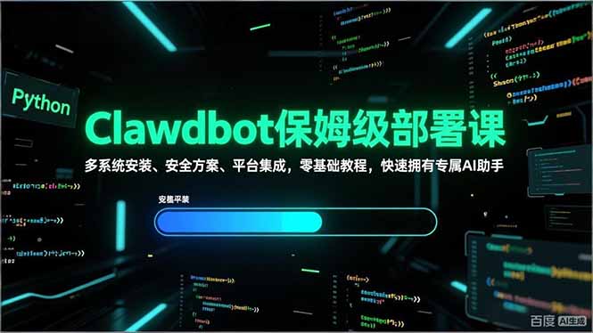 Clawdbot保姆级部署课，多系统安装、安全方案、平台集成，零基础教程，快速拥有专属AI助手-悟思笔记，一个低调的学习营。