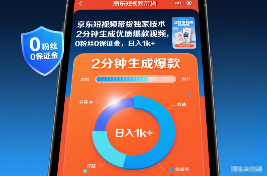 京东短视频带货独家技术，2分钟生成一条优质爆款视频，0粉丝0保证金，日入1k+【揭秘】-悟思笔记，一个低调的学习营。