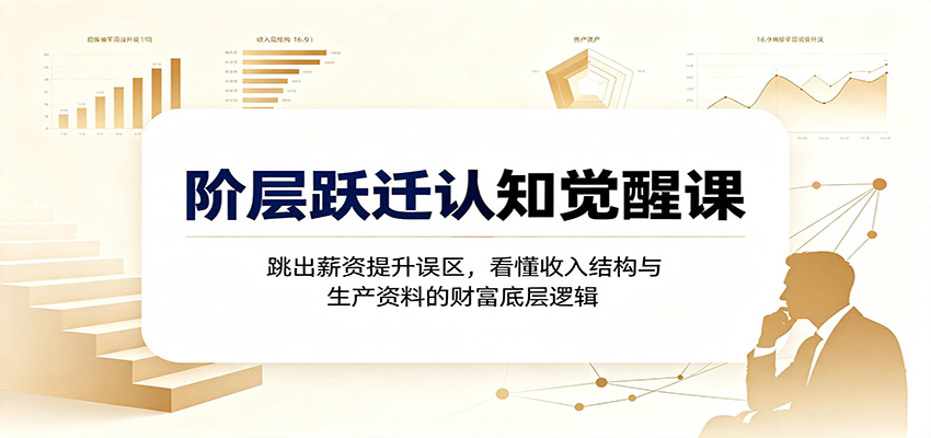 阶层跃迁认知觉醒课：跳出薪资提升误区，看懂收入结构与生产资料的财富底层逻辑-悟思笔记，一个低调的学习营。
