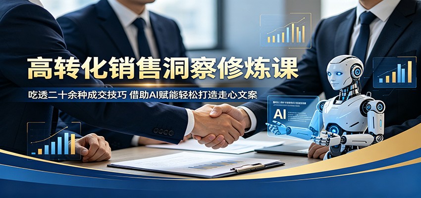高转化销售洞察修炼课：吃透二十余种成交技巧，借助AI赋能轻松打造走心文案-悟思笔记，一个低调的学习营。