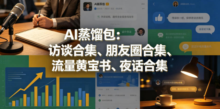AI蒸馏包：访谈合集、朋友圈合集、流量黄宝书、夜话合集【文档】-悟思笔记，一个低调的学习营。