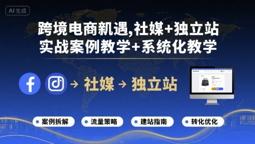 跨境电商新机遇，社媒+独立站，实战案例教学+系统化教学-悟思笔记，一个低调的学习营。