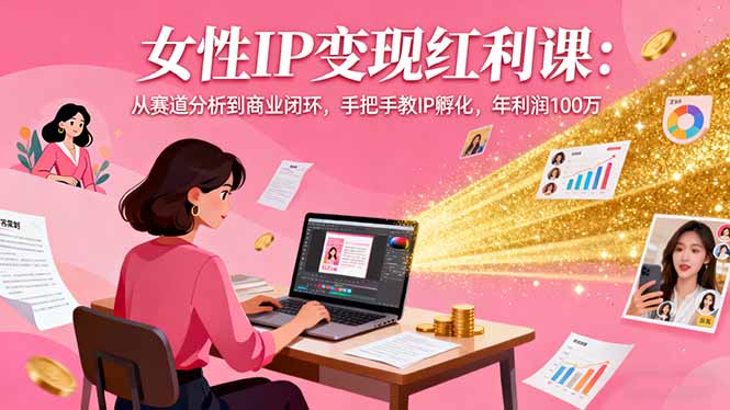女性IP变现红利课：从赛道分析到商业闭环，手把手教IP孵化，年利润100万-悟思笔记，一个低调的学习营。