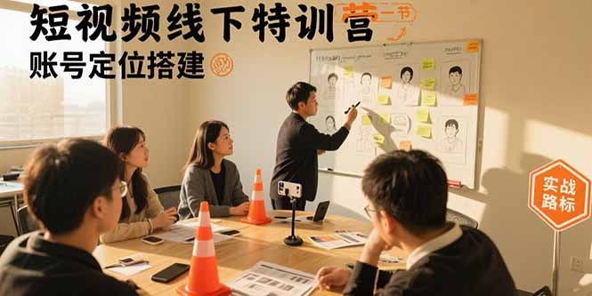 短视频线下特训营：账号定位搭建/口播号拍摄剪辑/直播间流量入口/变现实战-悟思笔记，一个低调的学习营。