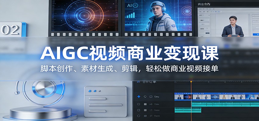 AIGC视频商业变现课：脚本创作、素材生成、剪辑，轻松做商业视频接单-悟思笔记，一个低调的学习营。