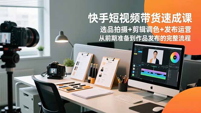 快手短视频带货速成课，选品拍摄+剪辑调色+发布运营，从前期准备到作品发布的完整流程-悟思笔记，一个低调的学习营。